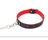 Red heart leather Collar&Leash CL007